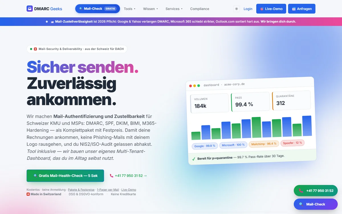 Startseite von DMARC Geeks